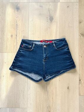 Vintage Zana Di Low Rise Micro Deconstructed Waist Festival Jeans Shorts Size 29